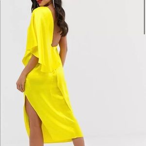 Asos Yellow satin dress  *brand new with tags*